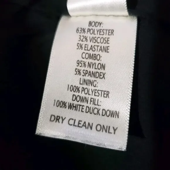 Ecru 100% Duck Down Padded Jacket Women's Medium Black Full Zip Lightweight - Picture 6 of 8